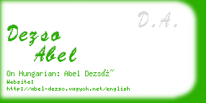dezso abel business card